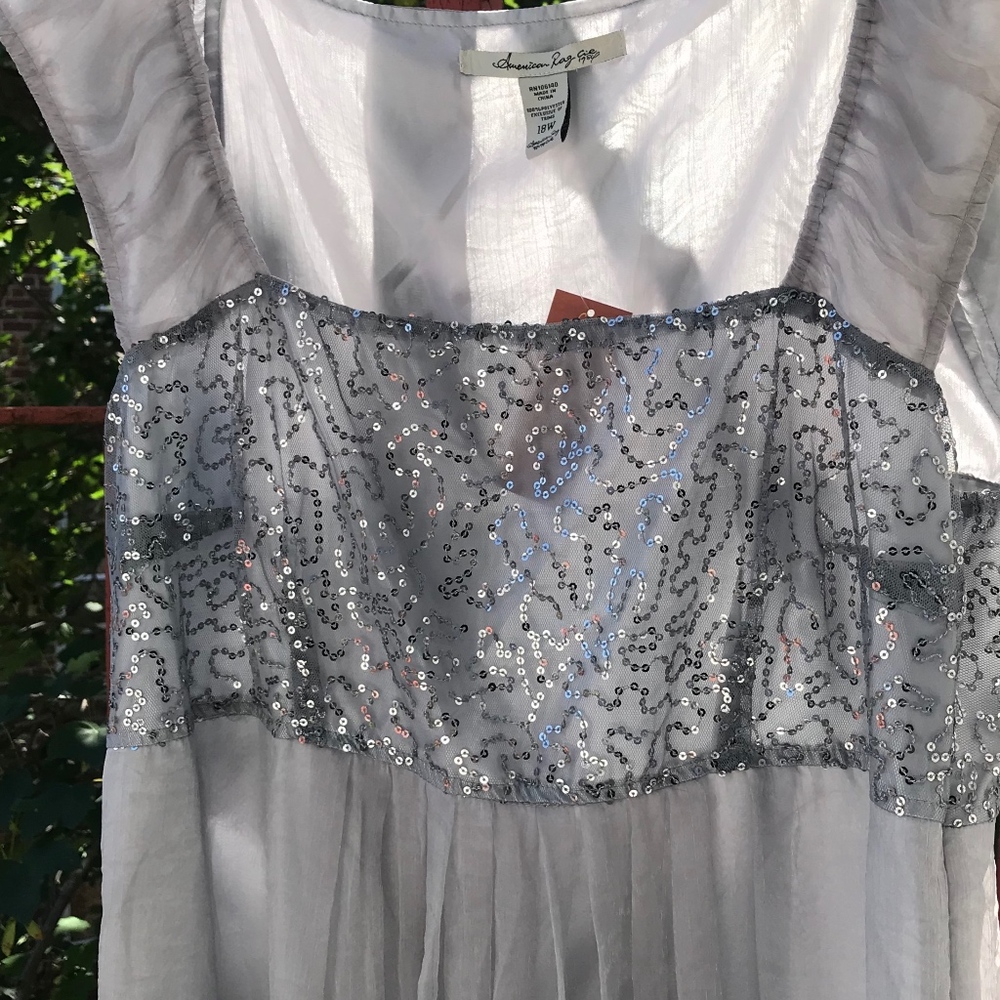 American Rag Silver Sequin Dress (18W) NWT